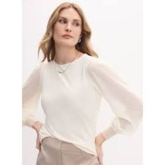 Essue Women's Tie On Back Long Sleeve Blouse White Size Small - Picture 5 of 5